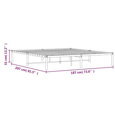 vidaXL Estructura de cama de metal blanco 180x200 cm