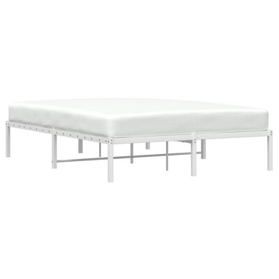 vidaXL Estructura de cama de metal blanca 135x190 cm