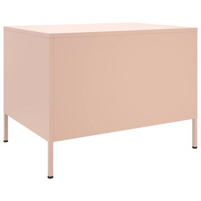 vidaXL Mesa de centro acero rosa 68x50x50,5 cm