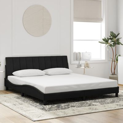 vidaXL Estructura de cama con cabecero de terciopelo negro 180x200 cm