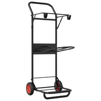 vidaXL Carrito de silla de montar plegable acero negro