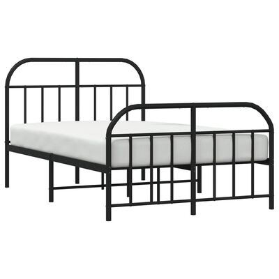 vidaXL Estructura de cama cabecero y estribo metal negro 120x200 cm