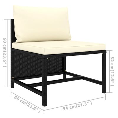 vidaXL Set de muebles de jardín 6 pzas y cojines ratán sintético negro