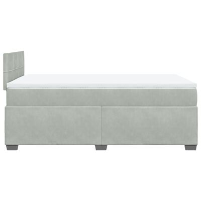 vidaXL Cama box spring con colchón terciopelo gris claro 120x190 cm