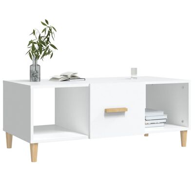 vidaXL Mesa de centro madera contrachapada blanco 102x50x40 cm