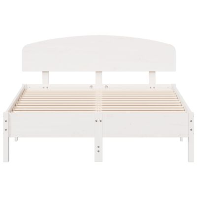 vidaXL Estructura de cama sin colchón madera de pino blanco 135x190 cm