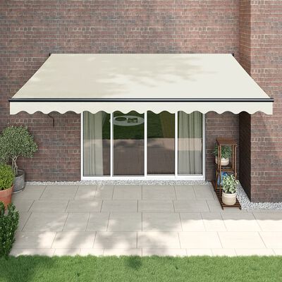 vidaXL Toldo retráctil aluminio y tela color crema 4x3 m