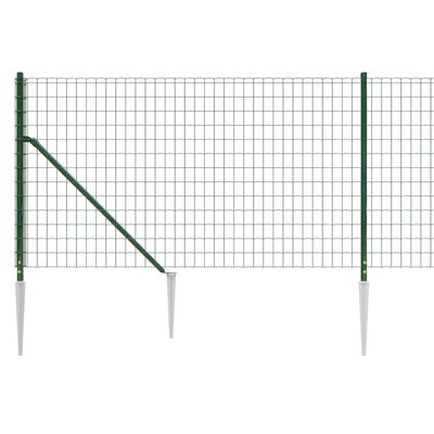 vidaXL Cerca de alambre con pinchos de anclaje verde 1,1x10 m