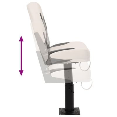 vidaXL Asiento de barco con pedestal altura ajustable 360° giratorio