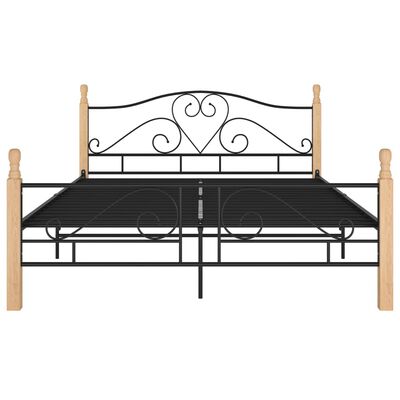 vidaXL Estructura cama con cabecero sin colchón metal negro 140x200 cm