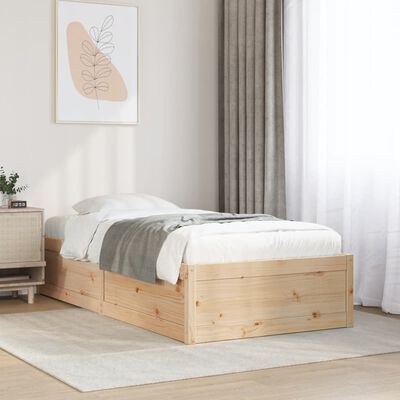 vidaXL Estructura de cama sin colchón madera maciza de pino 90x200 cm