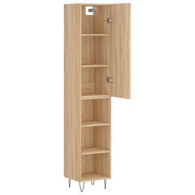 vidaXL Aparador de madera contrachapada roble Sonoma 34,5x34x180 cm