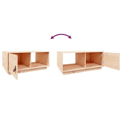 vidaXL Mesa de centro de madera maciza de pino 80x50x35,5 cm