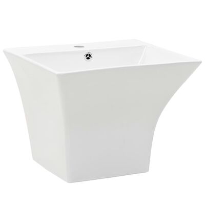 vidaXL Lavabo de pared de cerámica blanco 500x450x410 mm