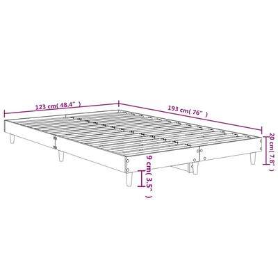 vidaXL Estructura de cama sin colchón madera roble Sonoma 120x190 cm