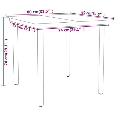 vidaXL Juego de comedor para jardín 5 piezas negro