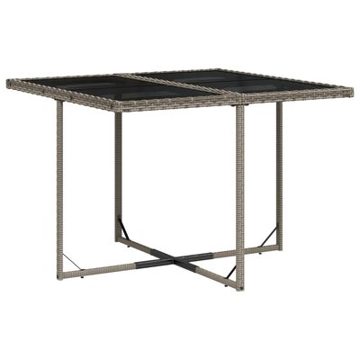 vidaXL Set de comedor de jardín 11 pzas y cojines ratán sintético gris