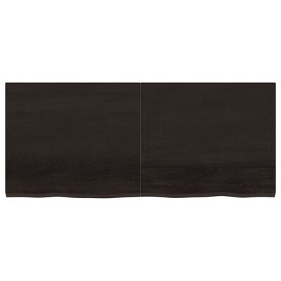 vidaXL Encimera de baño madera tratada marrón oscuro 140x60x(2-4) cm