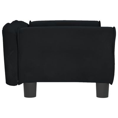 vidaXL Cama para perros de terciopelo negra 70x45x30 cm