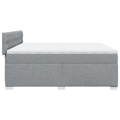 vidaXL Cama box spring con colchón tela gris claro 200x200 cm