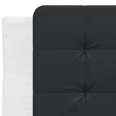 vidaXL Estructura cama con LED cuero sintético blanco negro 80x200 cm