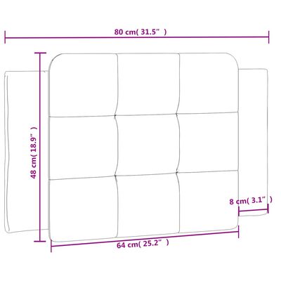 vidaXL Cabecero de cama acolchado cuero sintético capuchino 80 cm