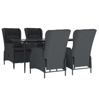 vidaXL Set de comedor para jardín 5 piezas ratán sintético gris oscuro