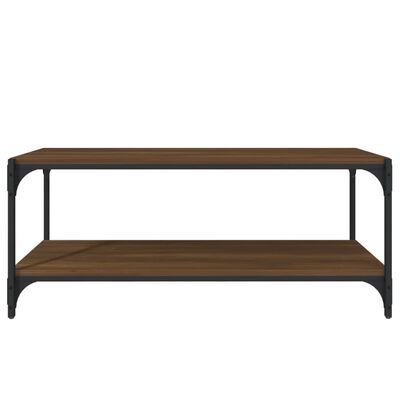 vidaXL Mueble para TV contrachapada y acero roble marrón 100x33x41 cm