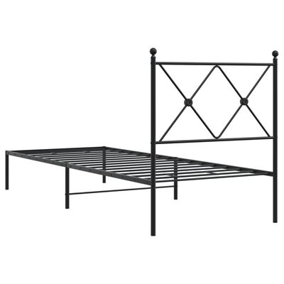 vidaXL Estructura cama sin colchón con cabecero metal negro 75x190 cm