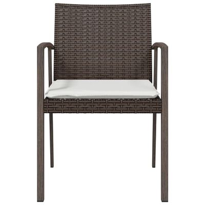 vidaXL Sillas jardín cojines 4 uds ratán sintético marrón 56,5x57x83cm