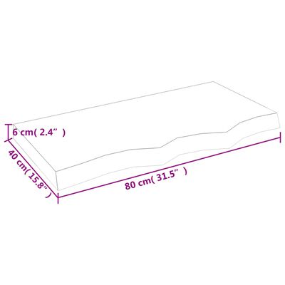 vidaXL Estante pared madera roble tratada marrón oscuro 80x40x(2-6) cm