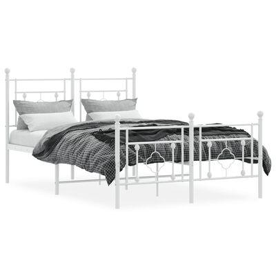 vidaXL Estructura cama sin colchón con estribo metal blanco 120x200 cm