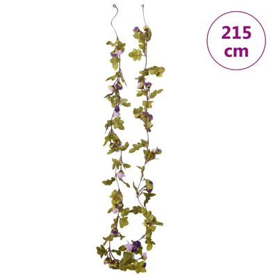 vidaXL Guirnaldas de flores de Navidad 6 uds morado claro 215 cm