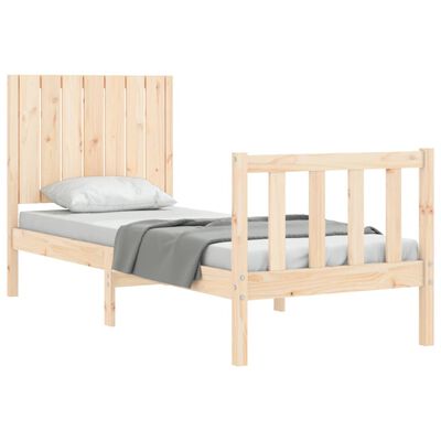 vidaXL Estructura de cama individual con cabecero madera maciza