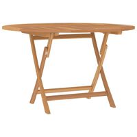 vidaXL Mesa de jardín plegable madera maciza de teca Ø 110x75 cm