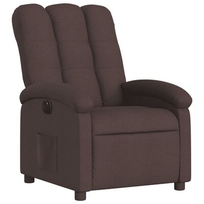 vidaXL Sillón reclinable eléctrico tela marrón oscuro