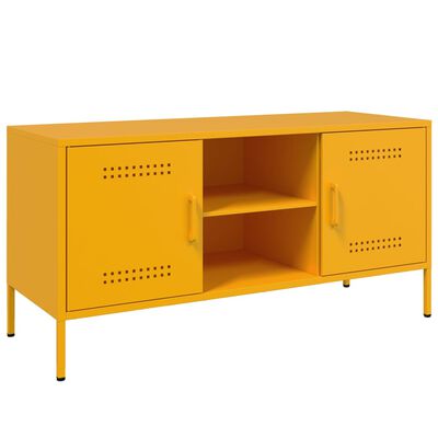 vidaXL Mueble de TV de acero amarillo mostaza 100,5x39x50,5 cm