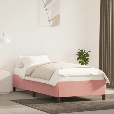 vidaXL Estructura de cama de terciopelo rosa 100x200 cm