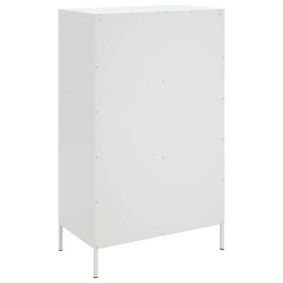 vidaXL Aparador de acero blanco 68x39x113 cm