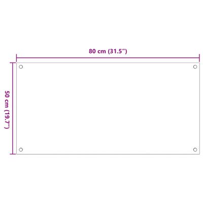 vidaXL Salpicaderos cocina 2 uds vidrio templado transparente 80x50 cm