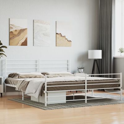 vidaXL Estructura cama sin colchón con estribo metal blanco 200x200 cm