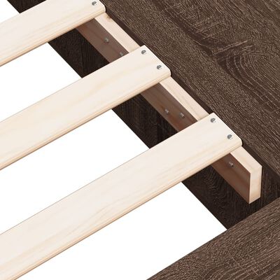 vidaXL Estructura de cama madera de ingeniería marrón roble 160x200 cm