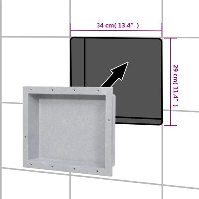 vidaXL Hornacina de ducha gris mate 41x51x10 cm