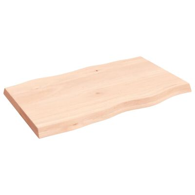 vidaXL Tablero de mesa madera maciza borde natural 100x60x(2-6) cm