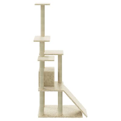 vidaXL Rascador para gatos con postes de sisal color crema 155 cm