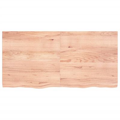 vidaXL Encimera baño madera maciza tratada marrón claro 120x60x(2-4)cm