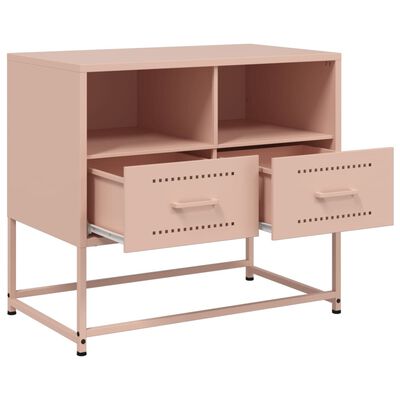 vidaXL Mueble para TV de acero rosa 68x39x60,5 cm