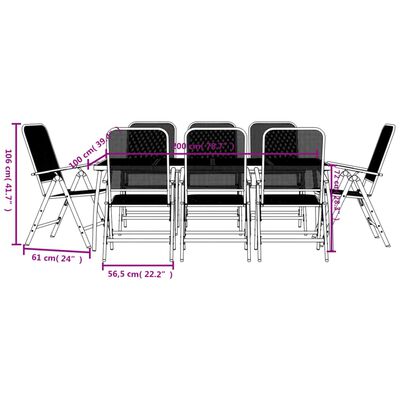 vidaXL Juego de comedor de jardín 9 pzas malla metálica gris antracita