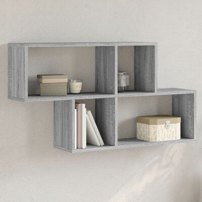 vidaXL Estante de pared madera ingeniería gris Sonoma 100x20x53 cm