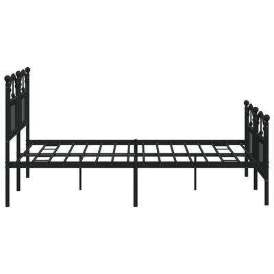 vidaXL Estructura de cama cabecero y estribo metal negro 140x190 cm